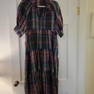 Natural Life Rebecca Midi Plaid Multicolor Women's Dress